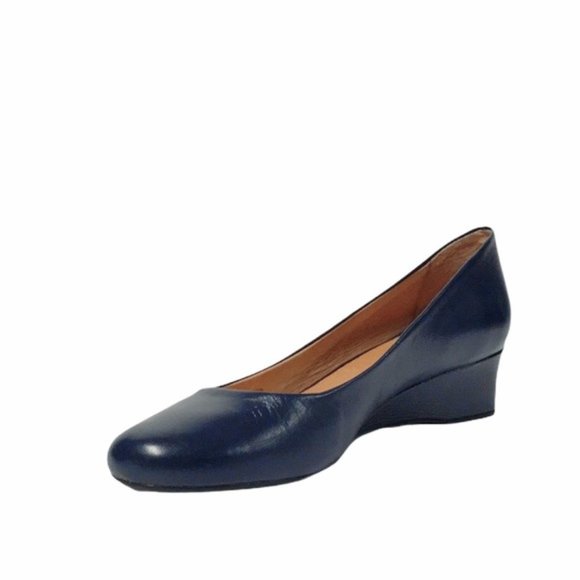 Nurture by Lamaze Shoes - NURTURE Navy Leather Wedge Heels 8M
